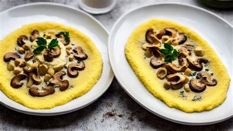 Polenta con Funghi: Een romige culinaire reis vol aardse smaken en verfijnde truffeltonen!